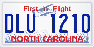 NC license plate DLU1210