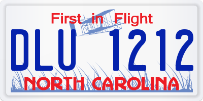 NC license plate DLU1212