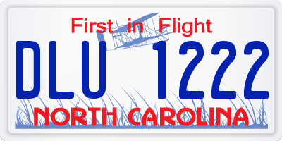 NC license plate DLU1222