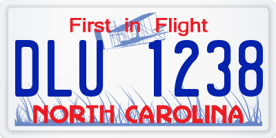NC license plate DLU1238