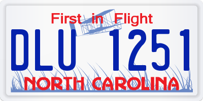 NC license plate DLU1251
