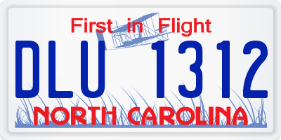NC license plate DLU1312