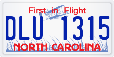 NC license plate DLU1315
