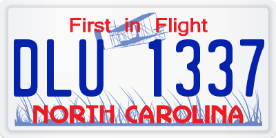 NC license plate DLU1337