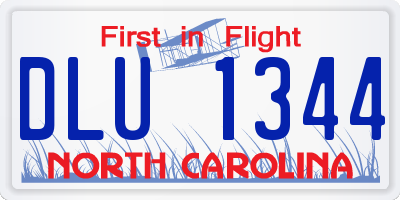 NC license plate DLU1344