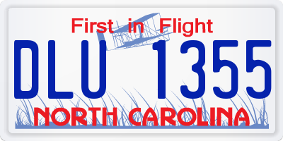 NC license plate DLU1355
