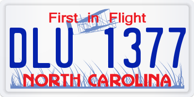 NC license plate DLU1377