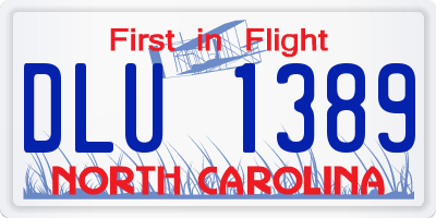 NC license plate DLU1389