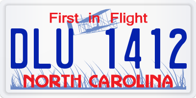 NC license plate DLU1412