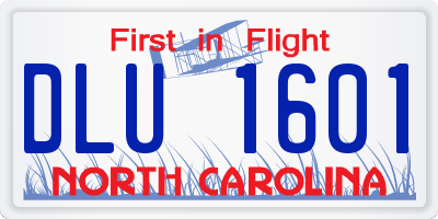 NC license plate DLU1601