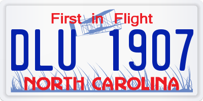NC license plate DLU1907