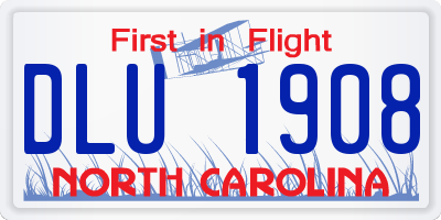 NC license plate DLU1908