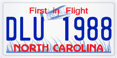 NC license plate DLU1988
