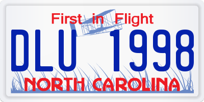 NC license plate DLU1998