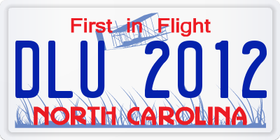 NC license plate DLU2012