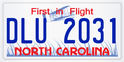 NC license plate DLU2031