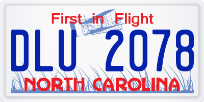NC license plate DLU2078
