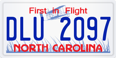 NC license plate DLU2097