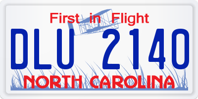NC license plate DLU2140