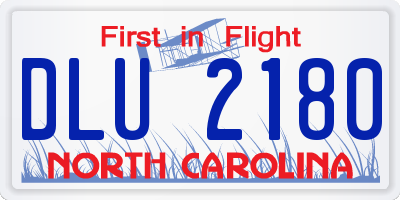NC license plate DLU2180
