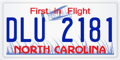 NC license plate DLU2181