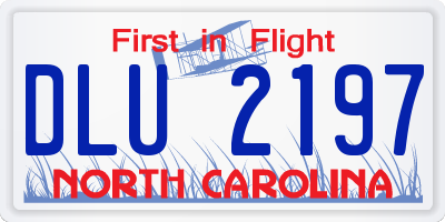 NC license plate DLU2197