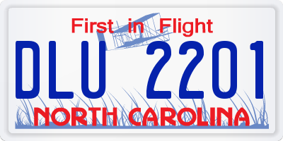 NC license plate DLU2201