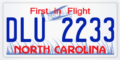NC license plate DLU2233