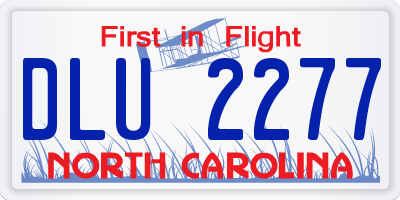 NC license plate DLU2277