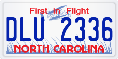 NC license plate DLU2336