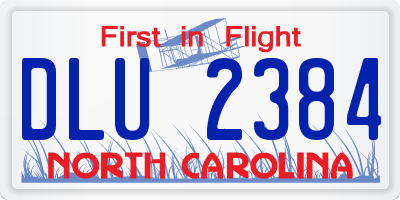 NC license plate DLU2384