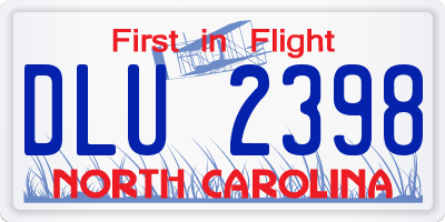 NC license plate DLU2398