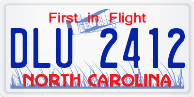 NC license plate DLU2412
