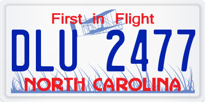 NC license plate DLU2477