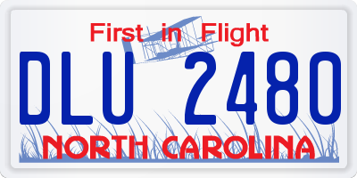 NC license plate DLU2480