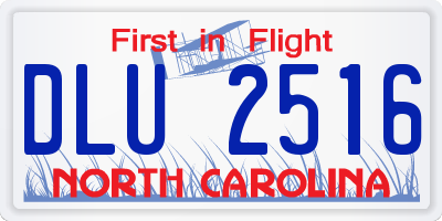 NC license plate DLU2516