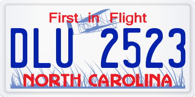 NC license plate DLU2523