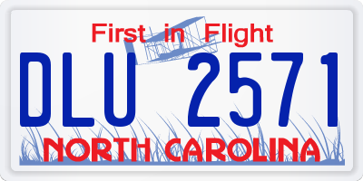 NC license plate DLU2571