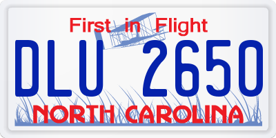 NC license plate DLU2650
