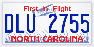 NC license plate DLU2755