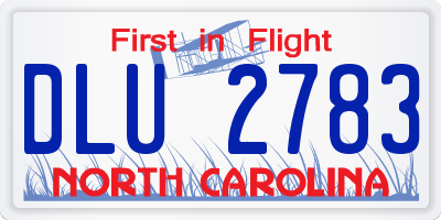 NC license plate DLU2783