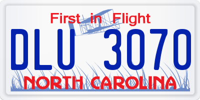 NC license plate DLU3070