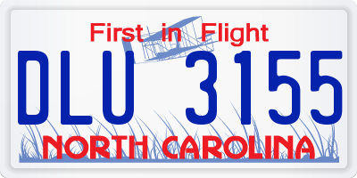 NC license plate DLU3155