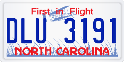 NC license plate DLU3191