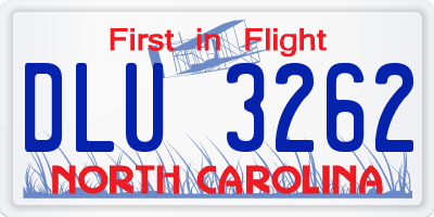 NC license plate DLU3262