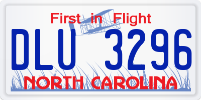NC license plate DLU3296