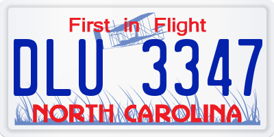 NC license plate DLU3347