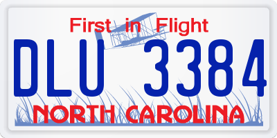 NC license plate DLU3384