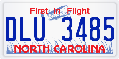 NC license plate DLU3485