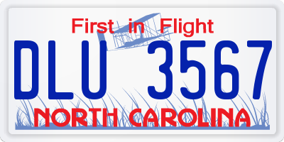 NC license plate DLU3567